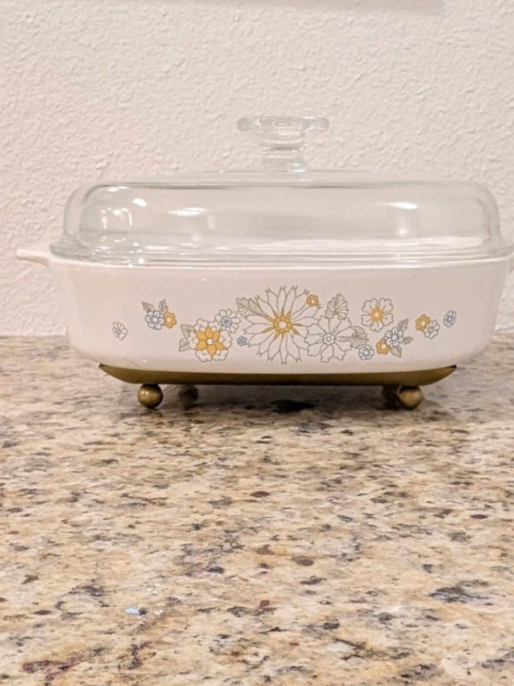 Vintage CorningWare Floral Bouquet 10” Casserole Dish A-10-B with Glass Lid